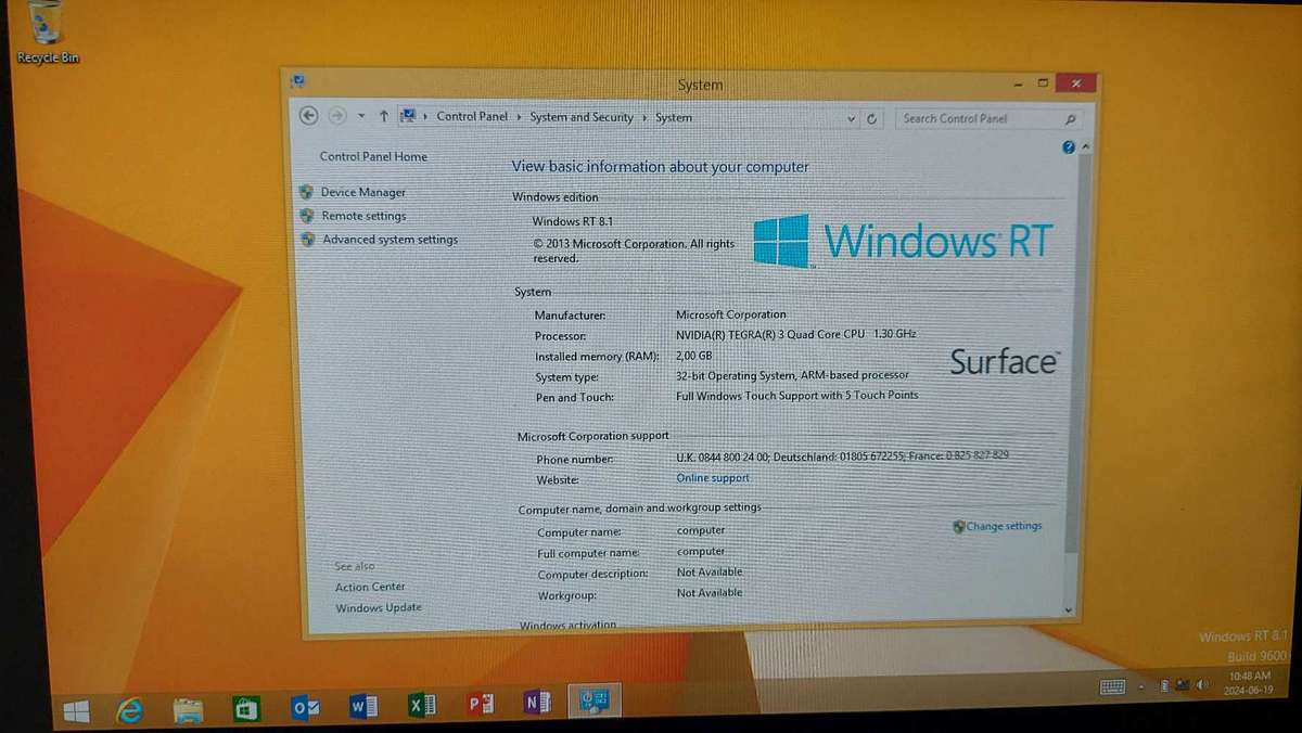 **BARGAIN BUY**MICROSOFT SURFACE RT TABLET LAPTOP -WORTH R5k-GRAB IT@R1999!!