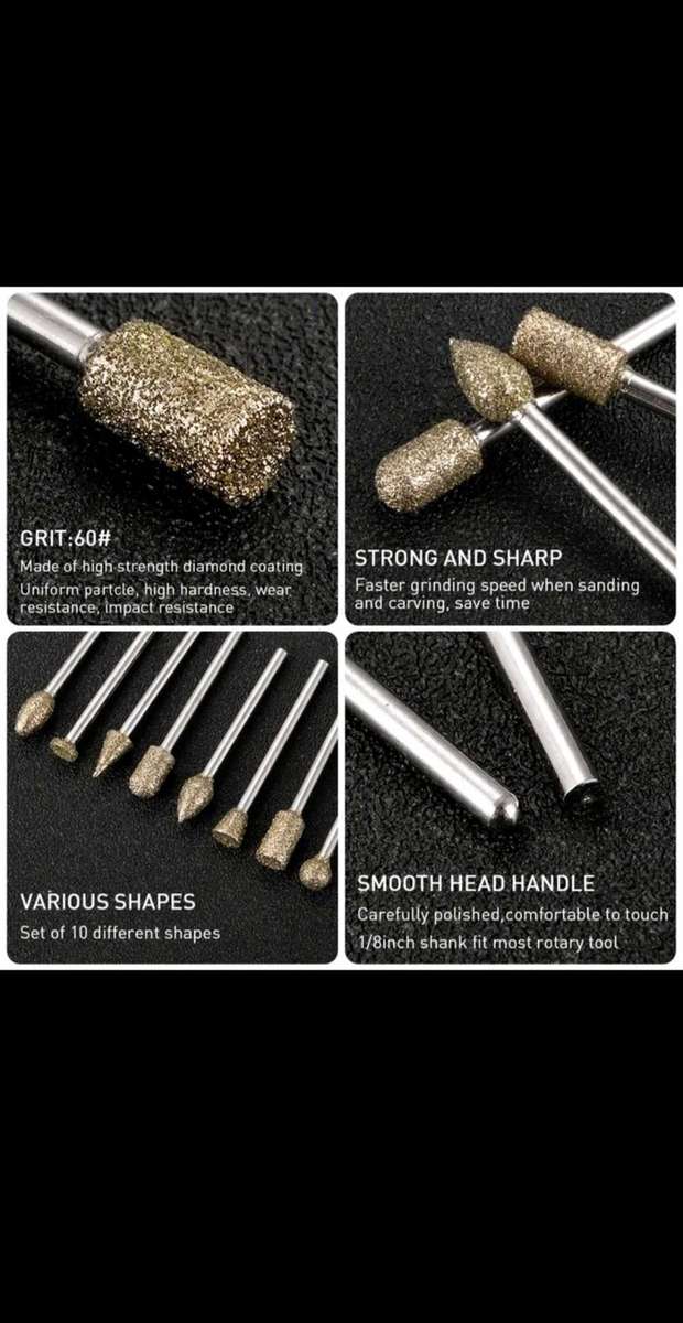 20pc Rhinestone Grinding burr diamond tip