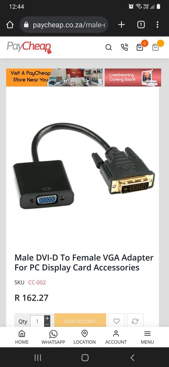DVI-D to VGA Adapter For PC
