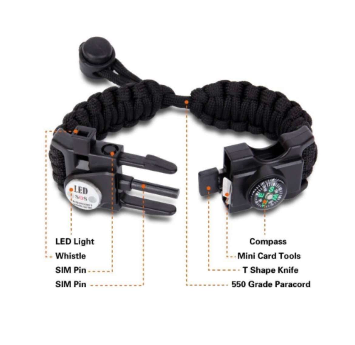 G7 Men Outdoor Survival Military Watch Fashion Multifunctional Compass Waterproof LED Quartz