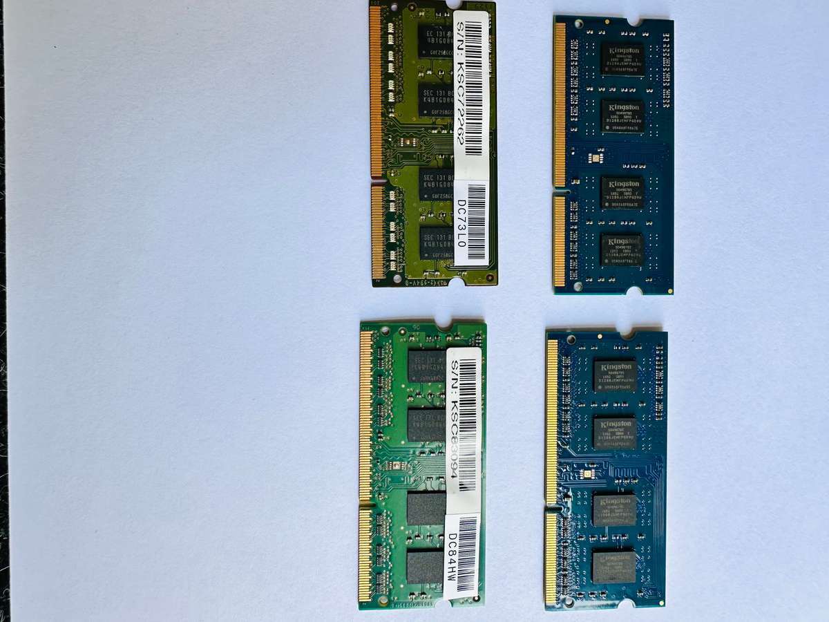 4x 1GB DDR3 LAPTOP RAMS *TESTED AND WORKING*