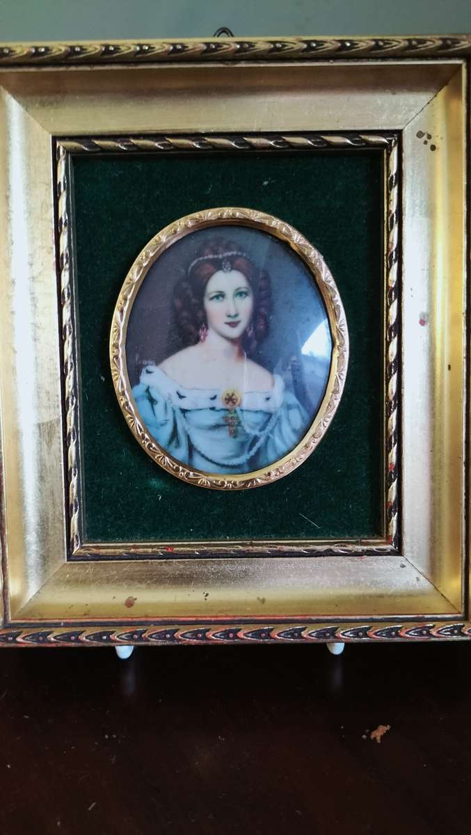 Miniature Portrait Framed Signed