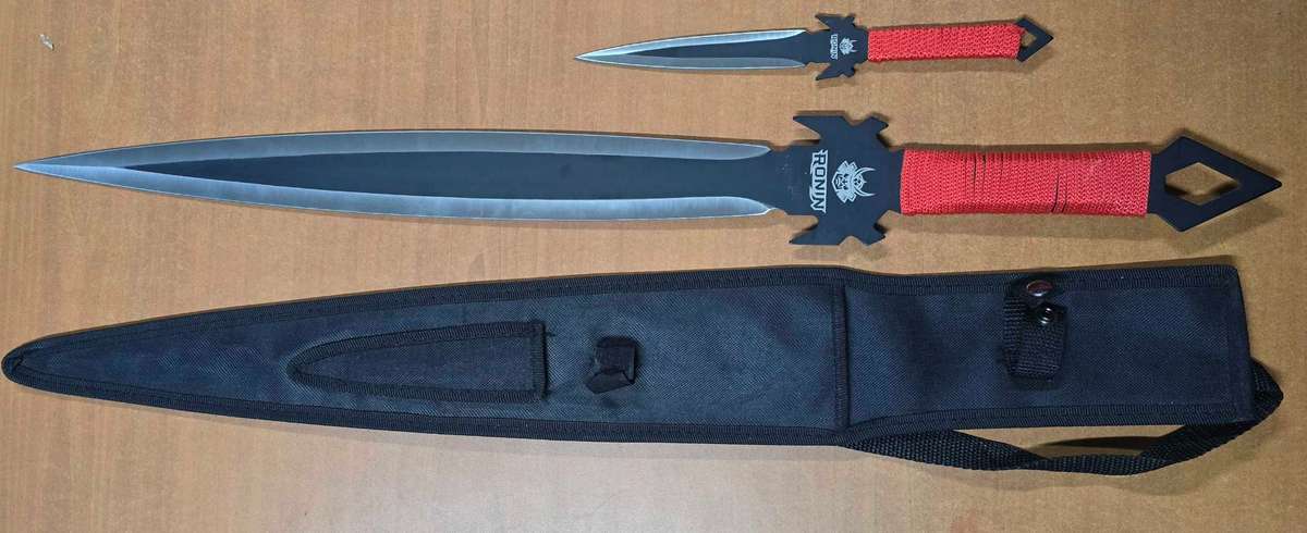 Sharpened Fantasy Ninja Sword Stainless Steel Blade With Dagger -68 cm