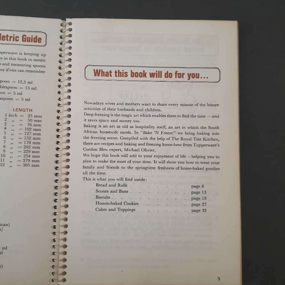 Tupperware bak en vries ,bake n freeze book in English and afrikaans