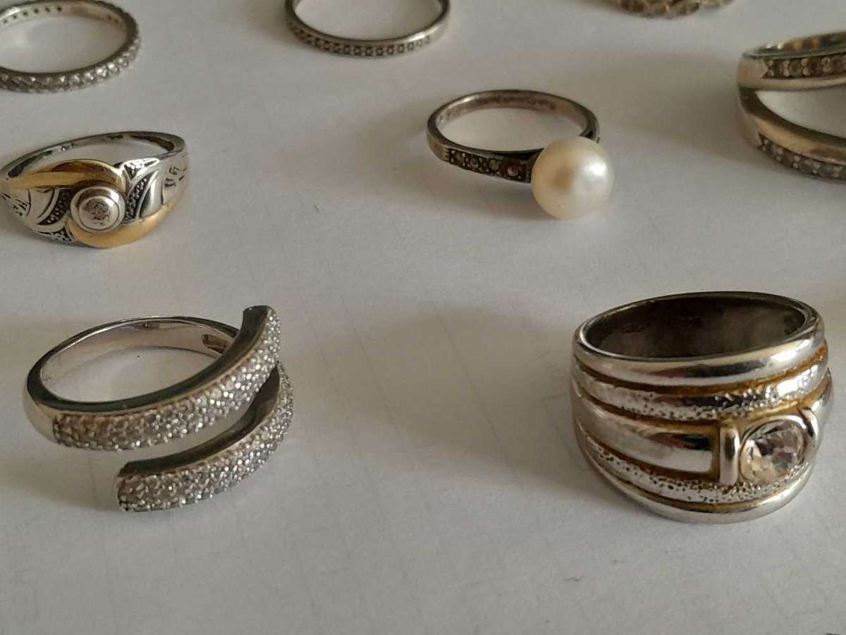 Ladies 925 silver ring collection.