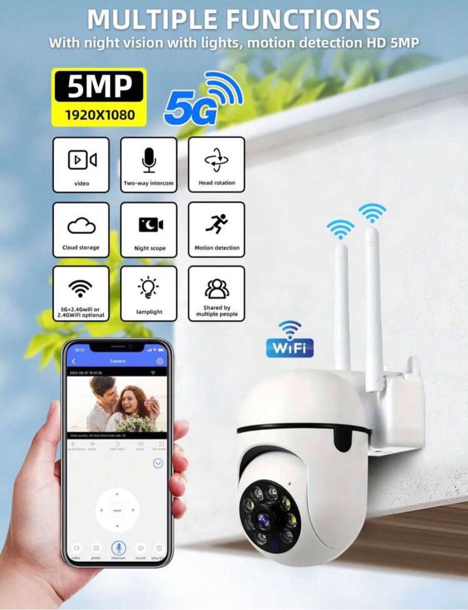 5MP Ultra-Clear 5G Dual-Band WIFI Camera
