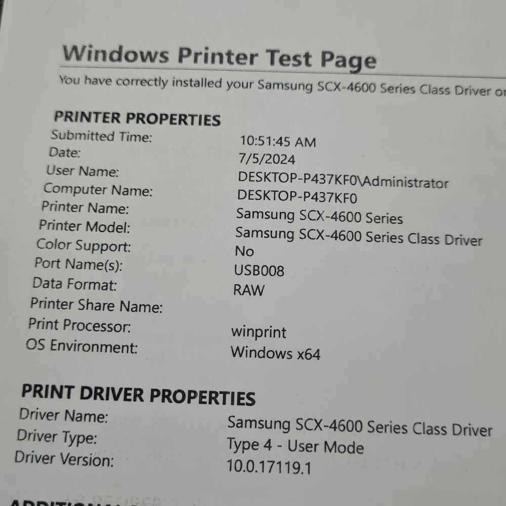 Samsung SCX 4600 fast cpu Lazer Mono printer