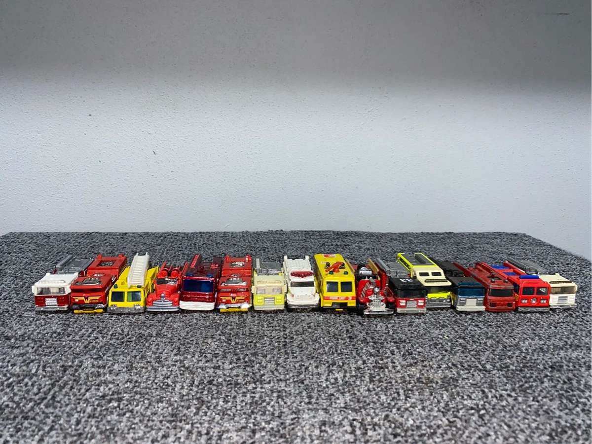 Massive Collection of Vintage Die Cast Fire Trucks 16 in total