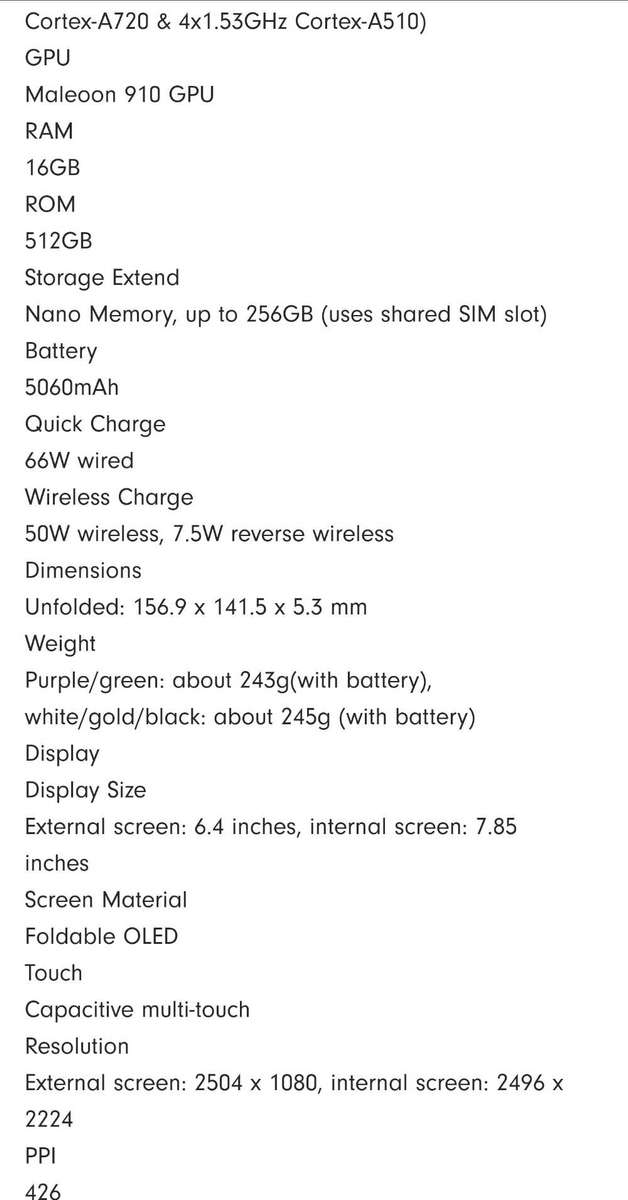 HUAWEI MATE X5 FOLD SMART PHONE 7.85" Kirin 9000S 16gb-512gb Harmony OS 4.0 50 MP CAMRA 5060