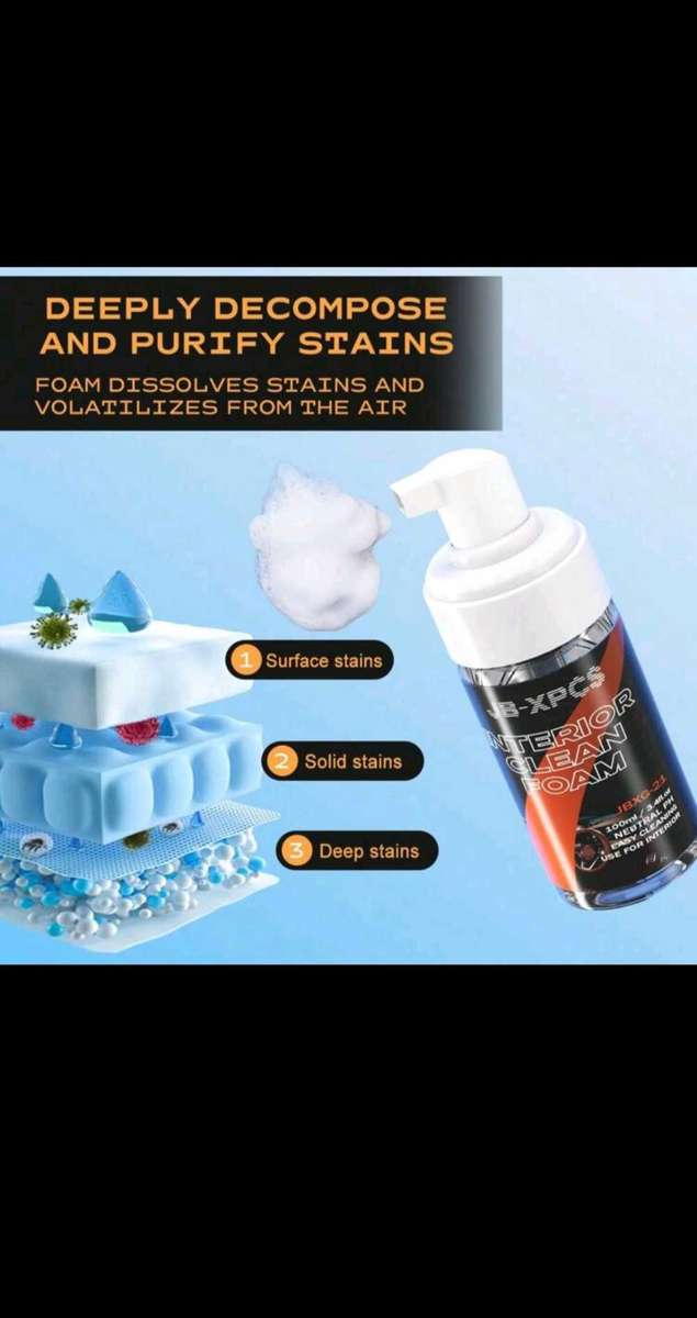 Interior Cleaner Water-free Foam Spray.