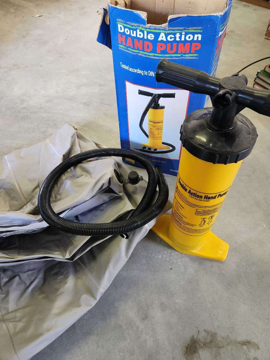 Hand air pump - for inflatables & air bed - Heavy duty piston action **AND ** INTEX double-airbed