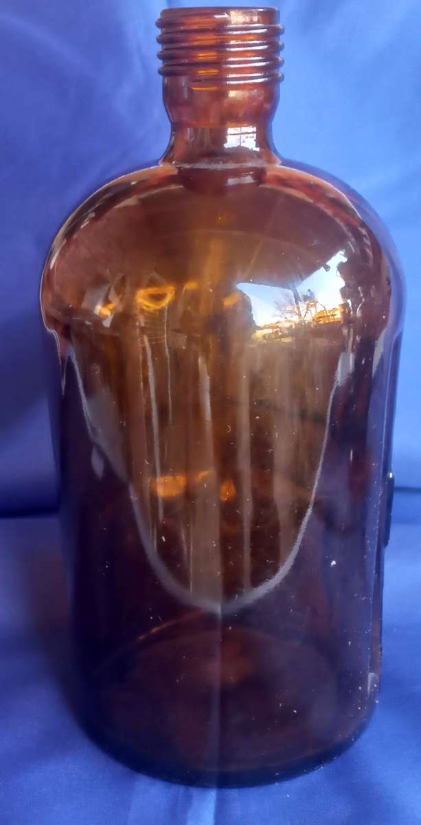 Vintage amber glass bottle