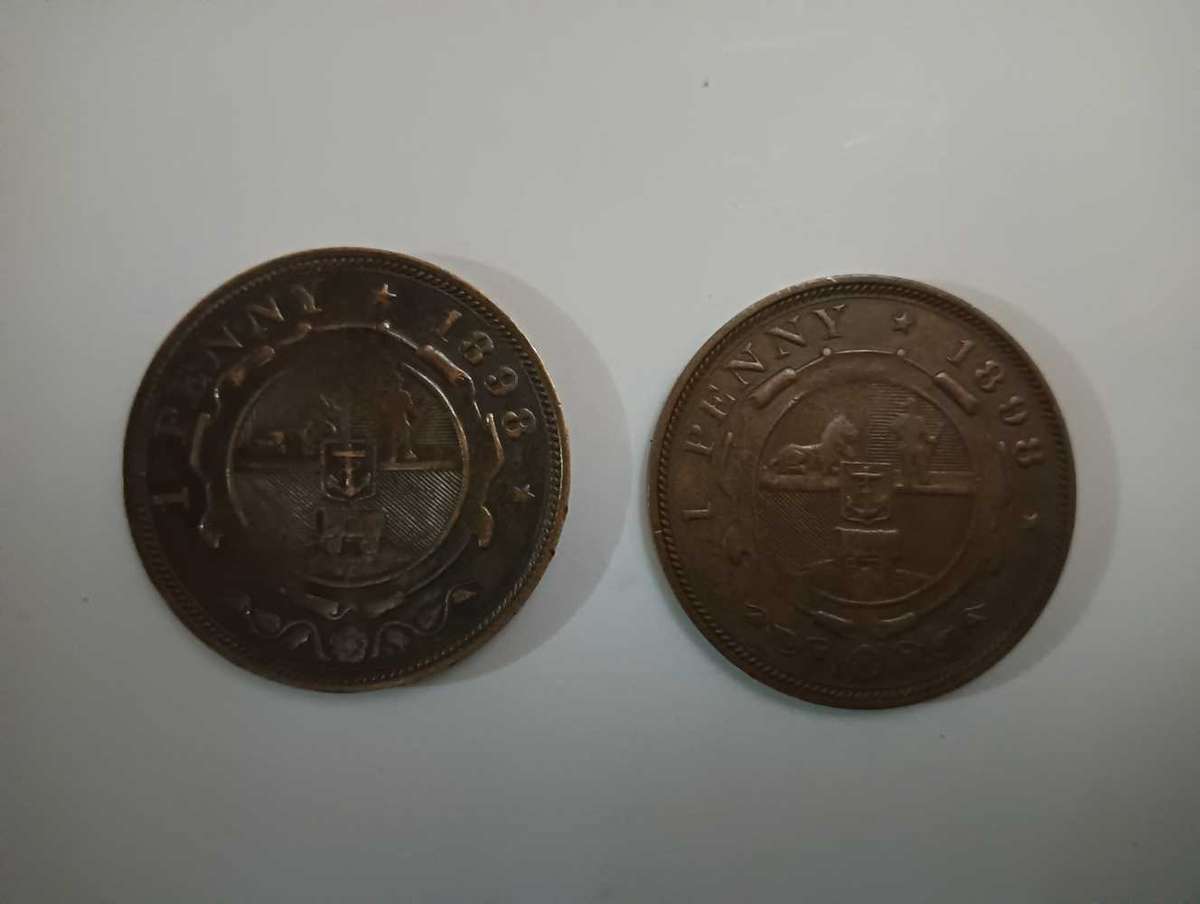 A pair of 1898 Kruger pennies