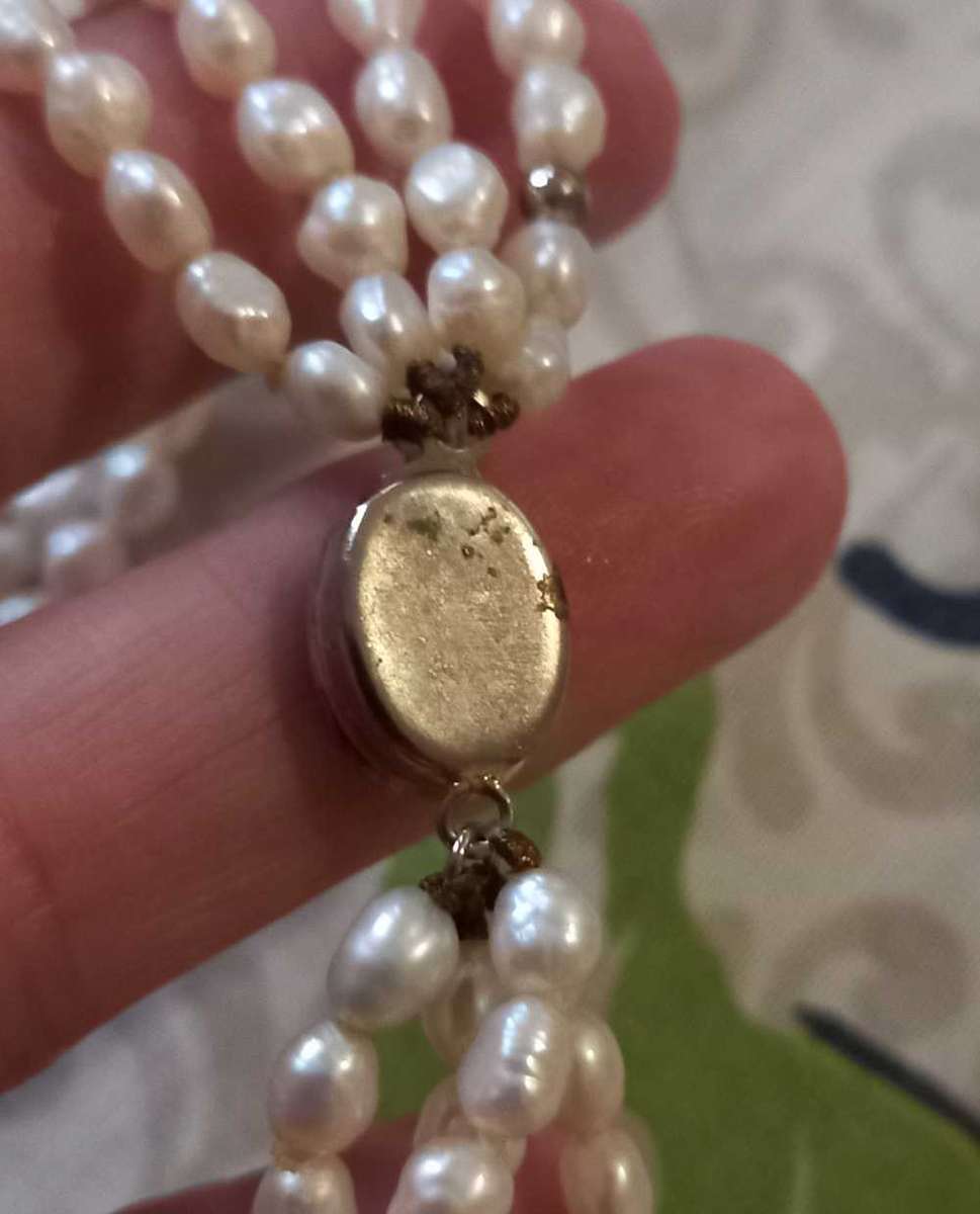 Vintage 4 Rows Freshwater Pearl Necklace