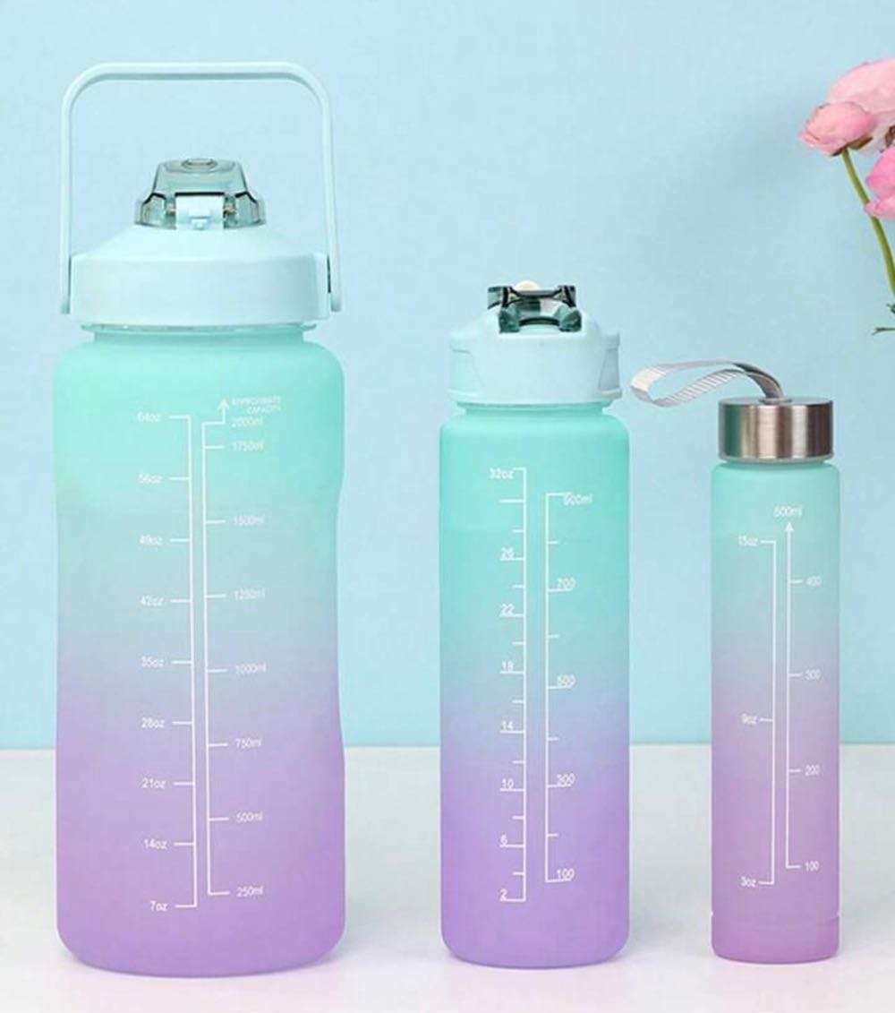 3 Piece Water Bottle Motivational bottle set