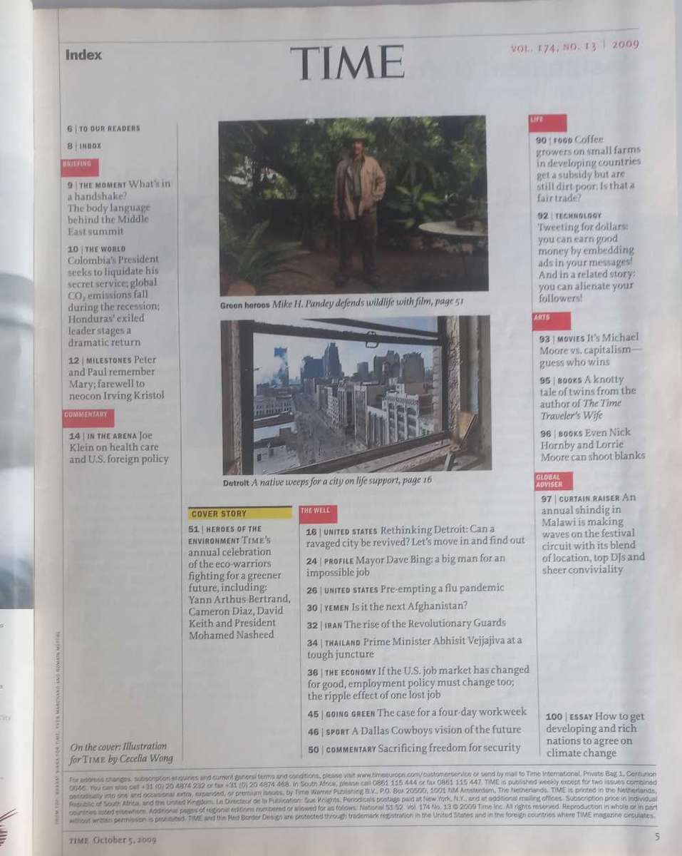 Time magazine October 5, 2009
