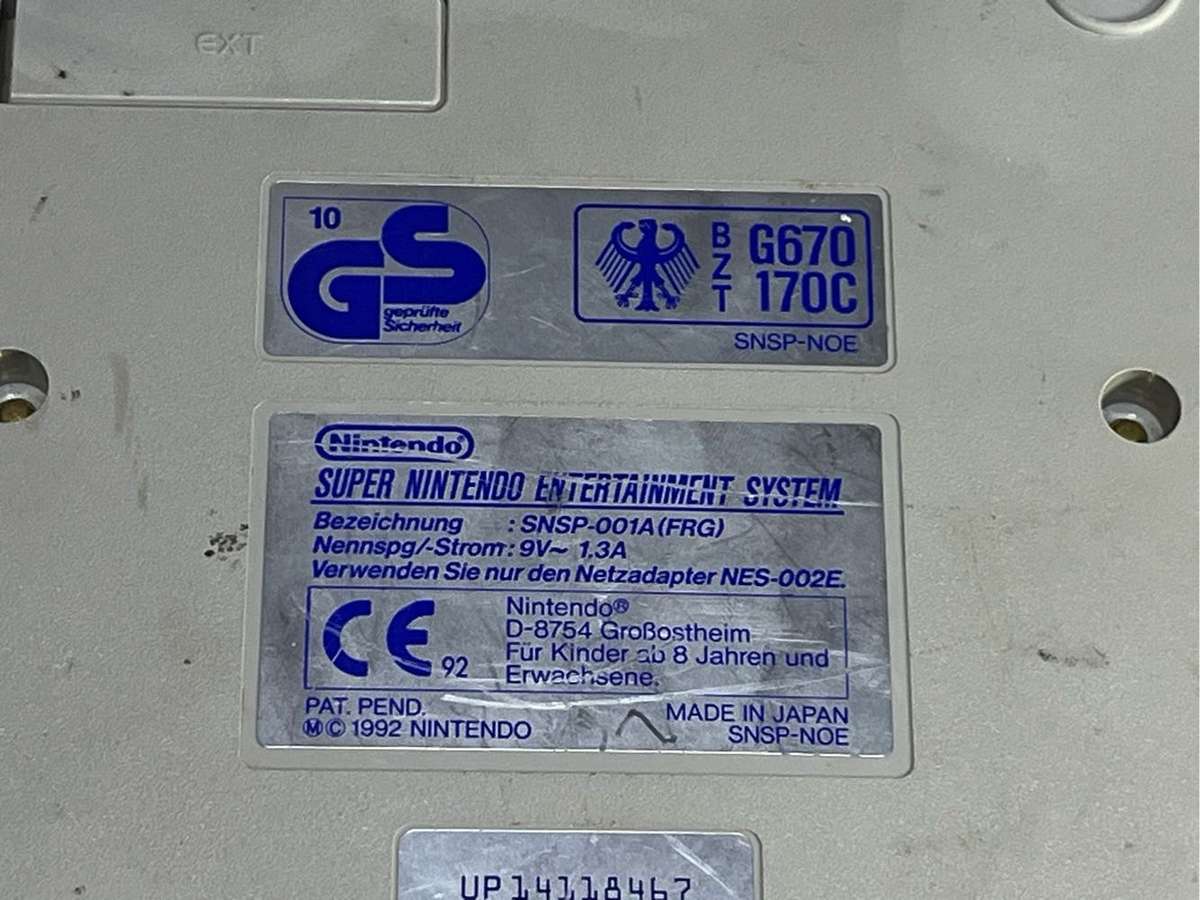 Super Nintendo gaming console