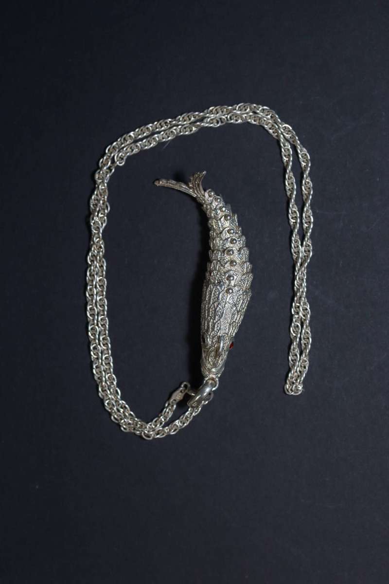 Articulated Fish Silver Pendant