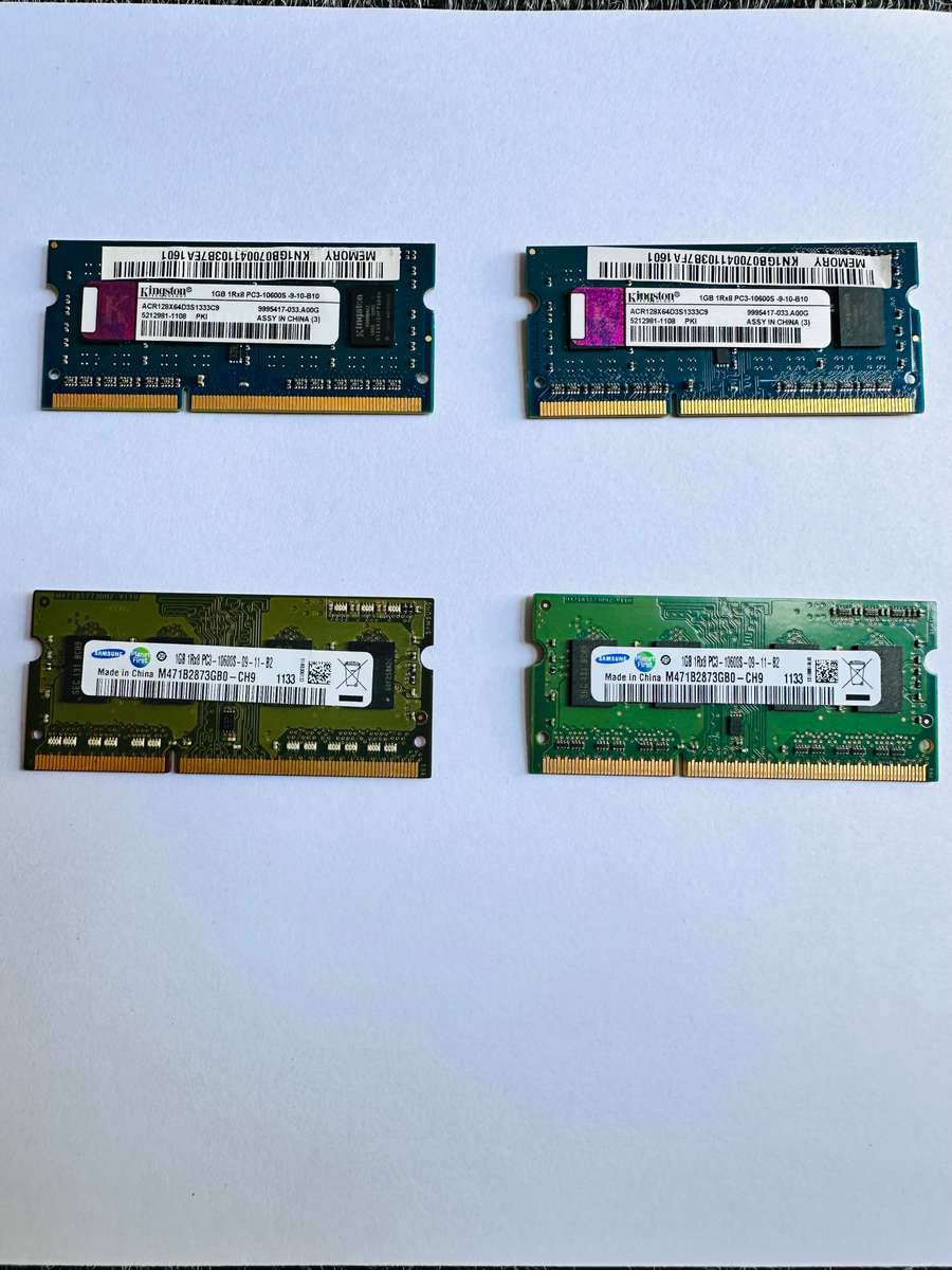 4x 1GB DDR3 LAPTOP RAMS *TESTED AND WORKING*