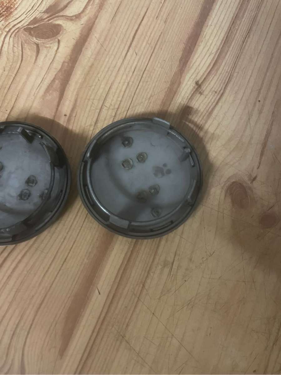 Audi 63mm Grey Mag Center Caps set of 4** Good Condition**