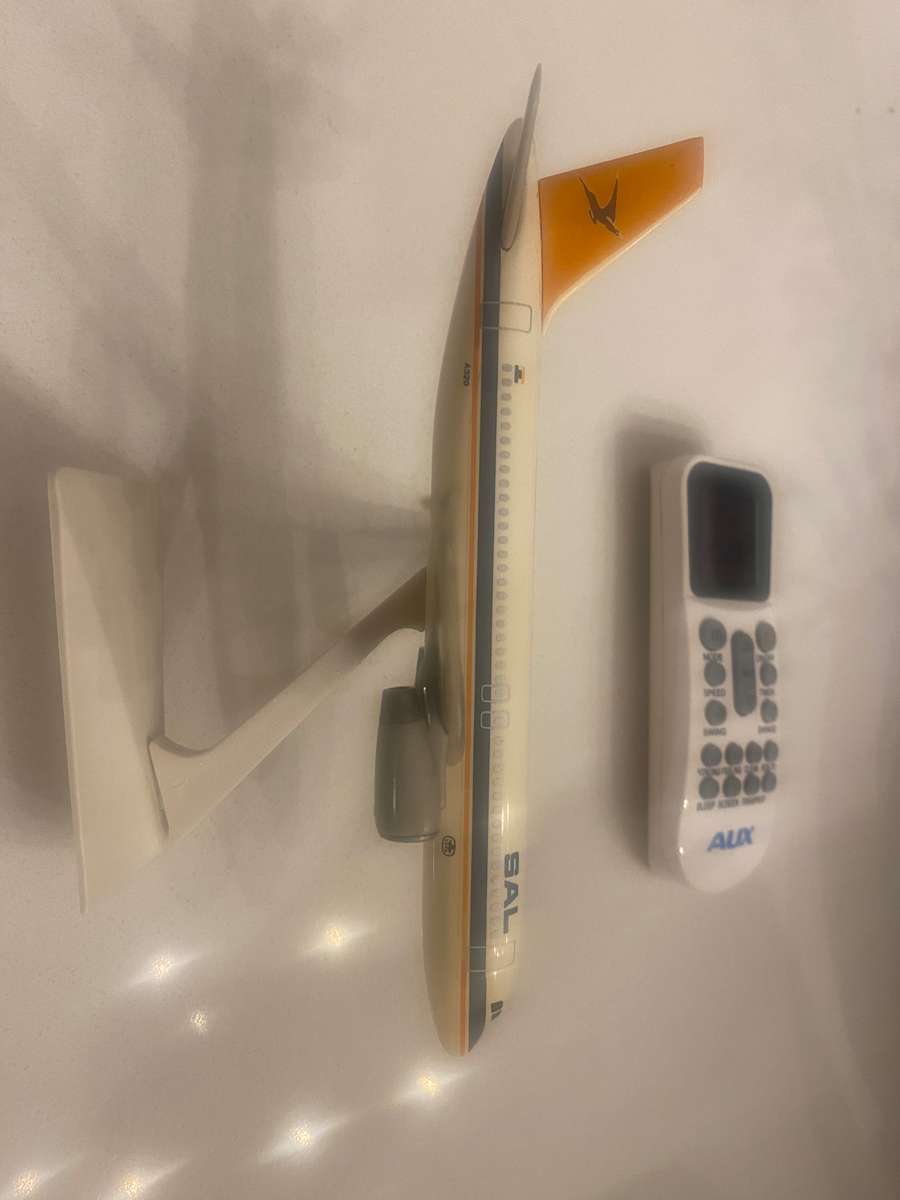 SAA Airbus A220 model on stand