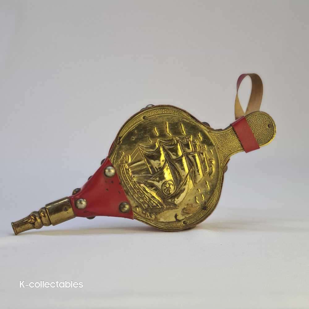 Antique Brass and Wooden Fireplace Bellows