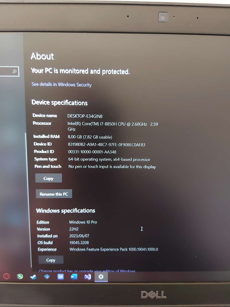 Dell latitude 5591 i7 8th gen Mx130 laptop