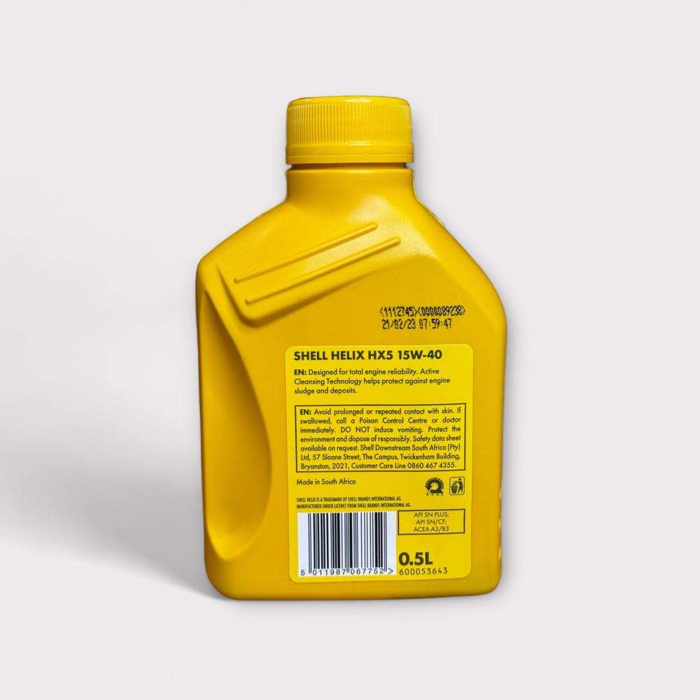 Shell Helix HX5 15W-40 Premium Multi-Grade Motor Oil 0.5L
