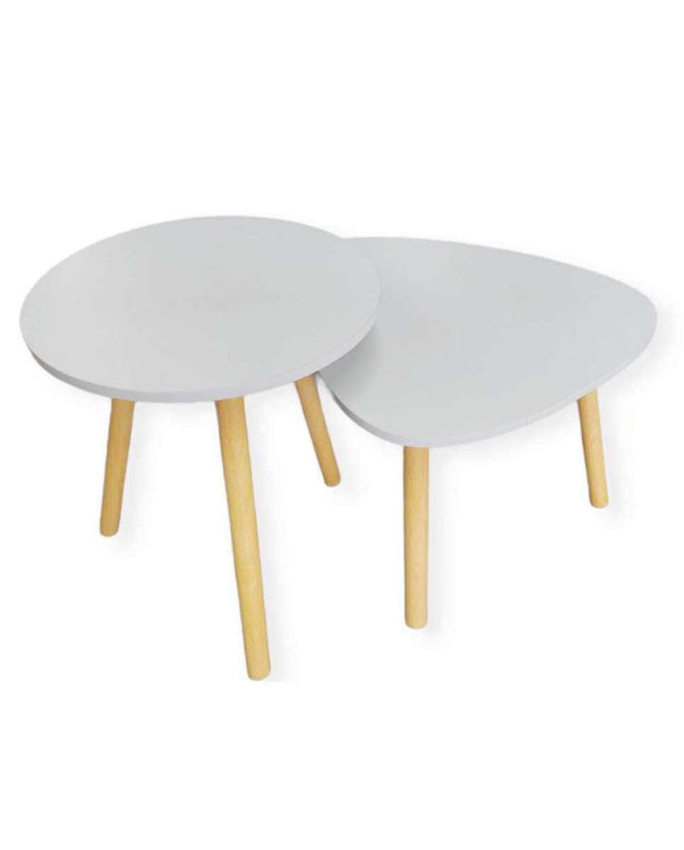 Nesting Side Coffee Table Decoration Stand - Set of 2 Designer Tables (S)