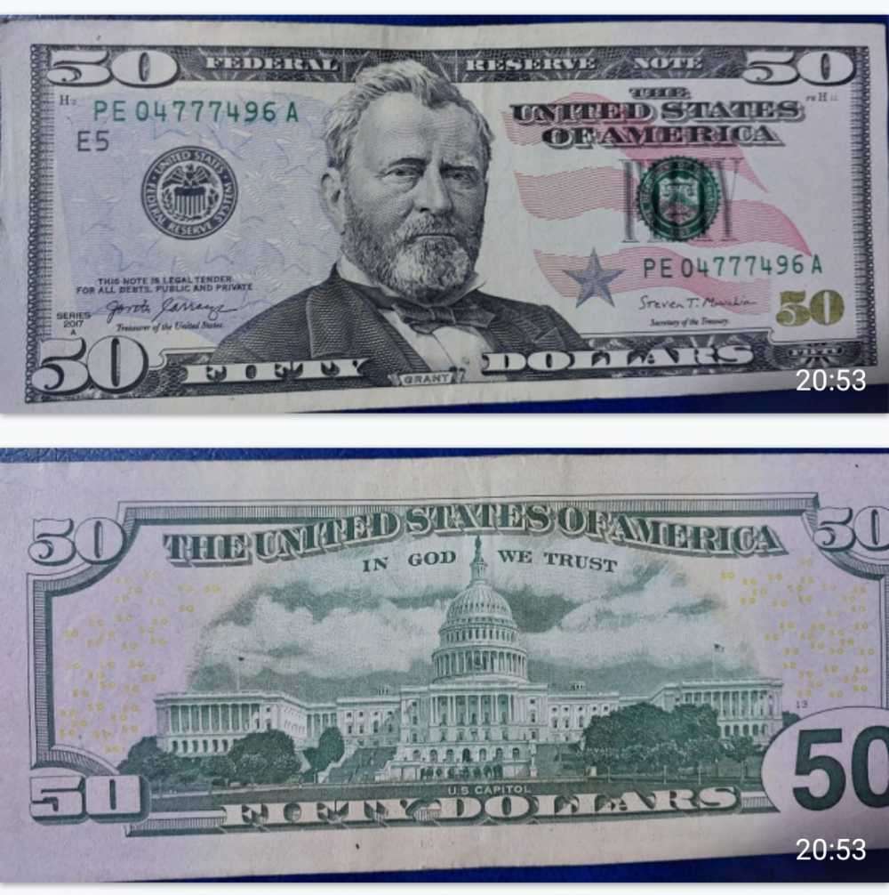 50 United States of America Dollars