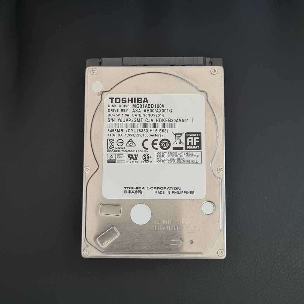 Toshiba 1000GB HDD 1TB. (compact/small size) (SSD size)