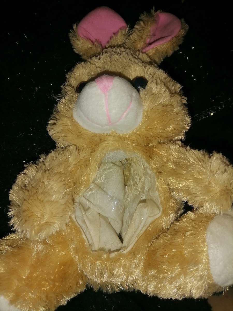 Easter bunny with zip to place sweets in