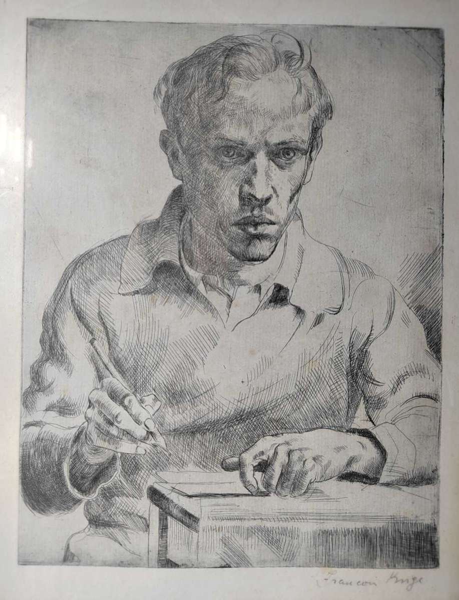 ! INVESTMENT ART!! Francois Krige - Etching self portrait.
