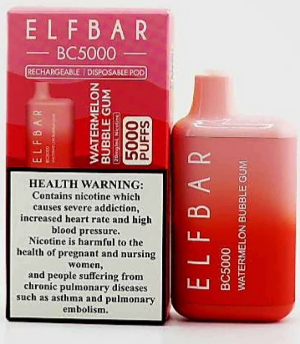 Watermelon bubblegum elfbar bc5000|dragbar|nasty|vapengin|hookah products accessories