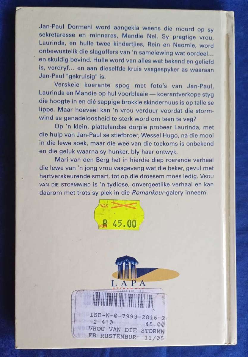 Vrou van die stormwind deur Mari van den Berg