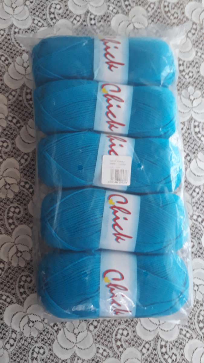 KNITTING WOOL: CHICK DK KNITTING YARN/WOOL PACK - TURQUOISE COLOUR - 5 X 100G BALLS