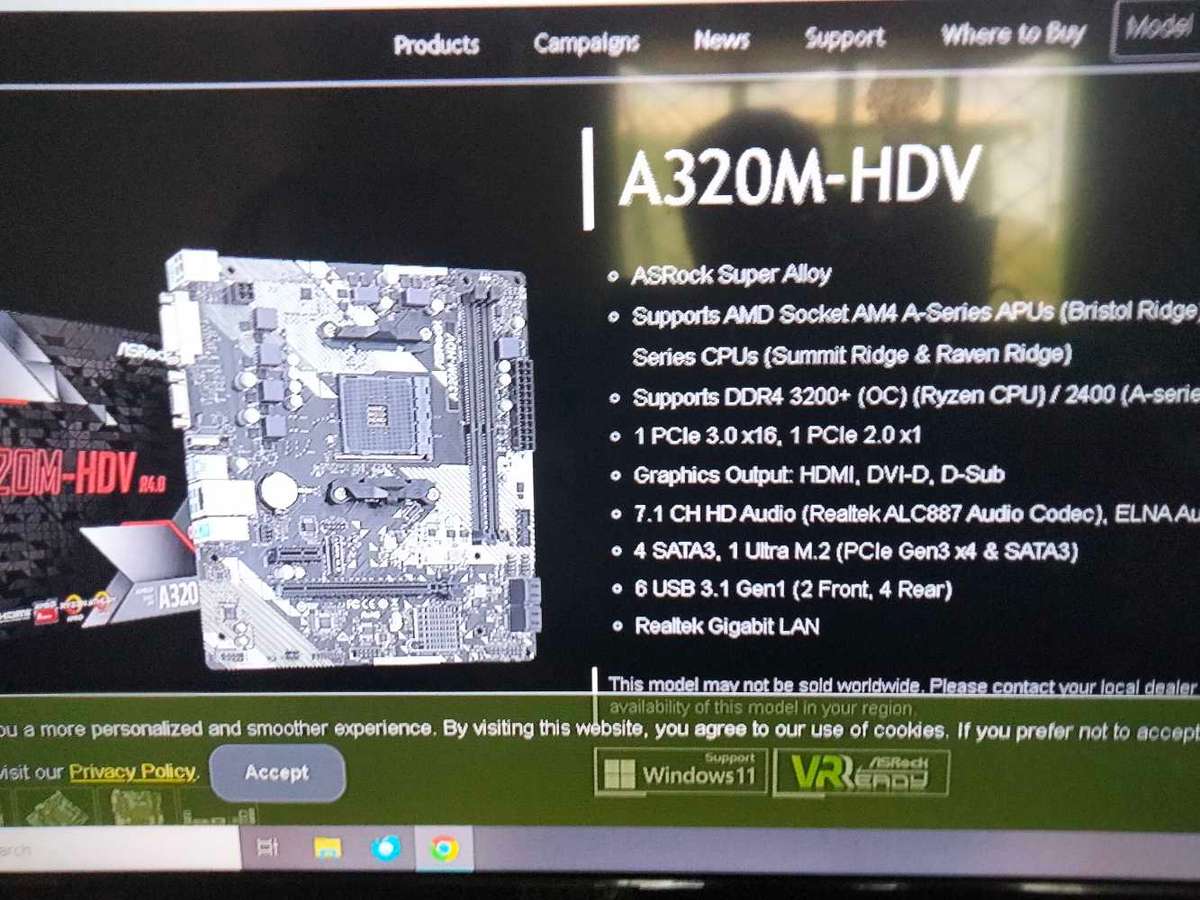 AMD A320M-HDV RYZEN MB