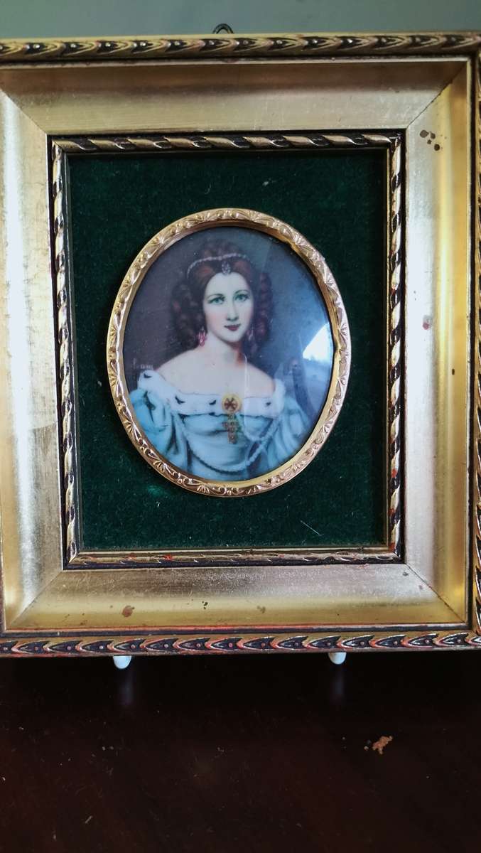 Miniature Portrait Framed Signed