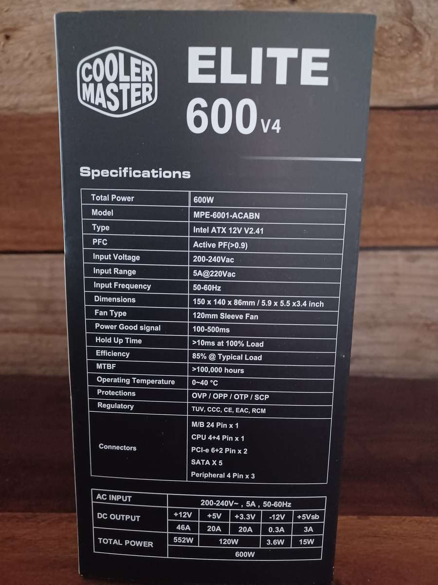 600w ATX POWER SUPPLY ELITEv4 COOLER MASTER