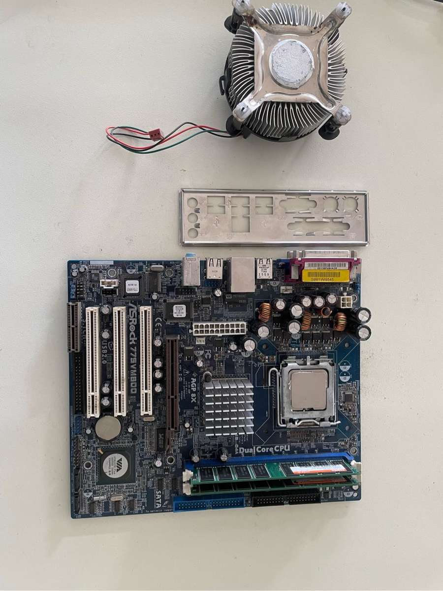 ASRock 775 Motherboard Combo**Been badly repaired**Sold as is