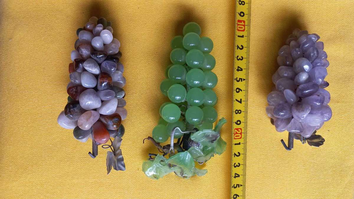 Vintage semi precious stone grape clusters