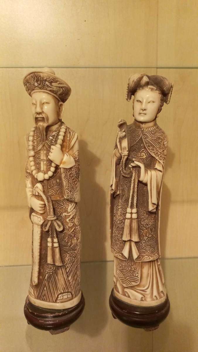 Vintage carved resin figurines
