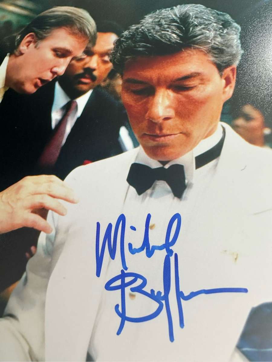AUTHENTIC AUTOGRAPH BY MICHAEL BUFFER - YOUNG DONALD TRUMP IN PICTURE- WITH COA