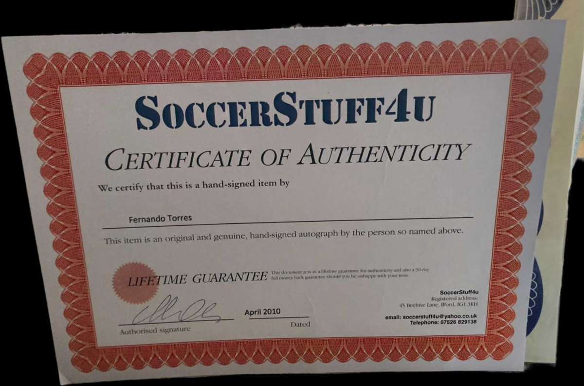 Liverpool Torres number 9 signed with certificate