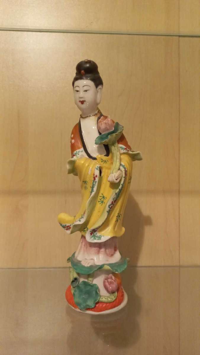 Vintage Chinese mythological figurine- He Xiangu