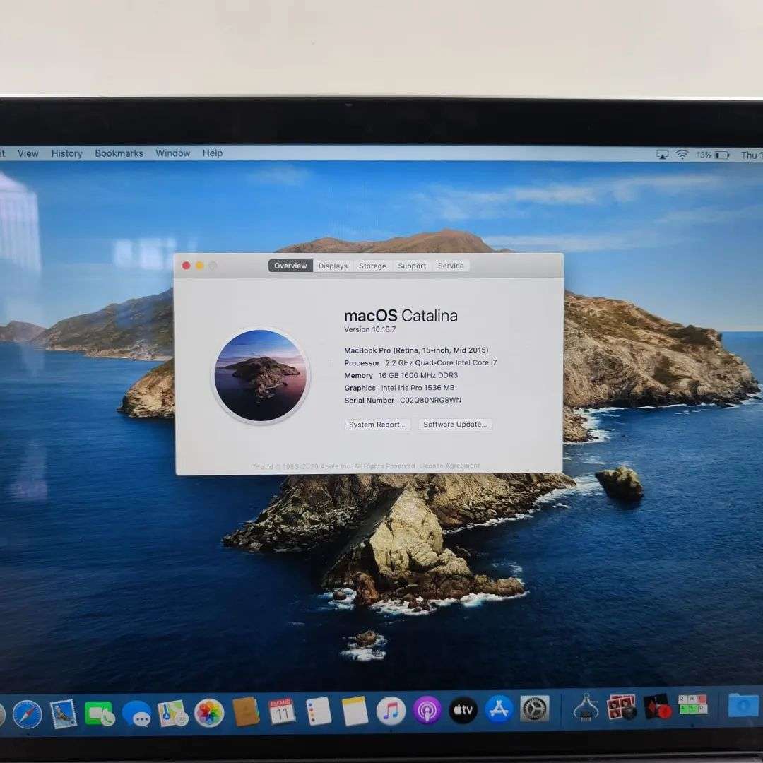 Apple macbook pro 15 inch Retina Display 2015 Model Quad core i7