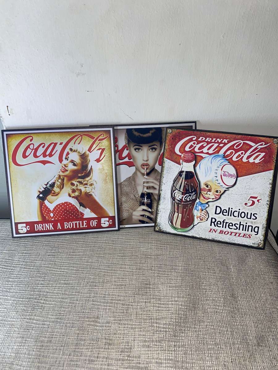 3 x Coca Cola Sign Boards