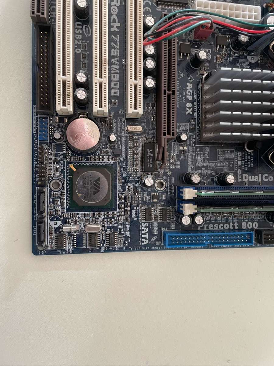 ASRock 775 Motherboard Combo**Been badly repaired**Sold as is