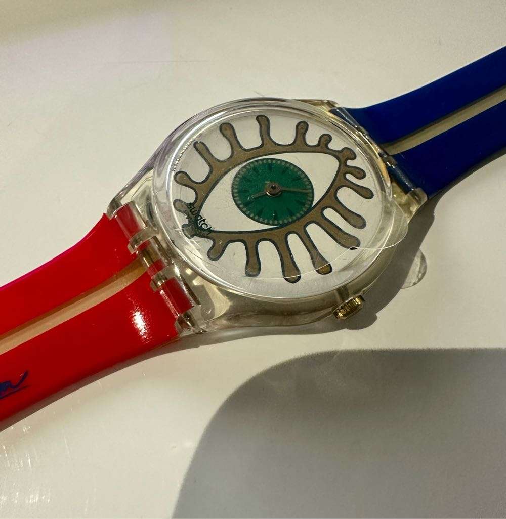 1995 MINT VINTAGE SWATCH ARTISTS EIGA-SHI GZ141 BY AKIRA KUROSAWA `100 YEARS OF CINEMA` WATCH