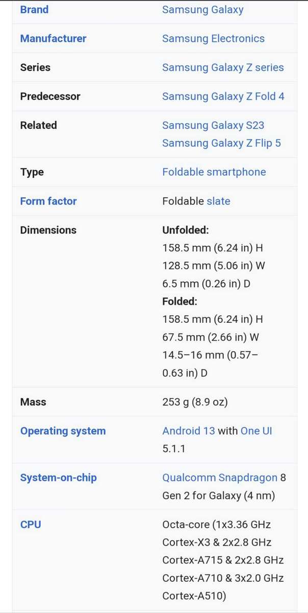 Samsung Galaxy Z-fold5 256GB